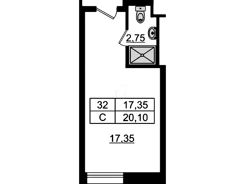 Квартира студия 20.1 м², 9/9 эт., Апарт-отель «Апарт отель Well»